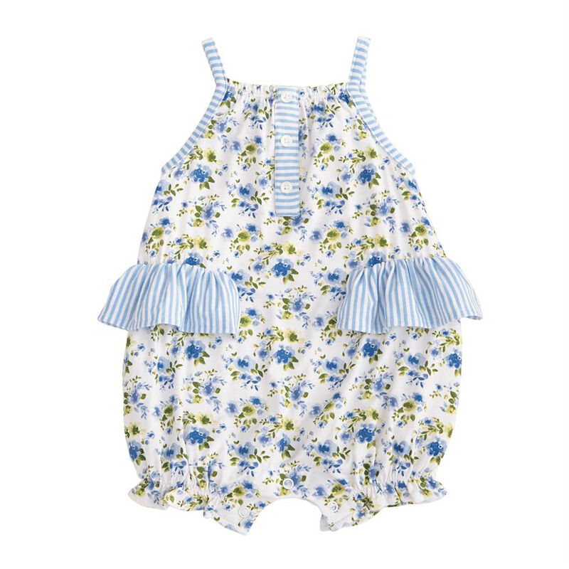 Mud Pie Girls' Floral Ruffle Bubble image number 1