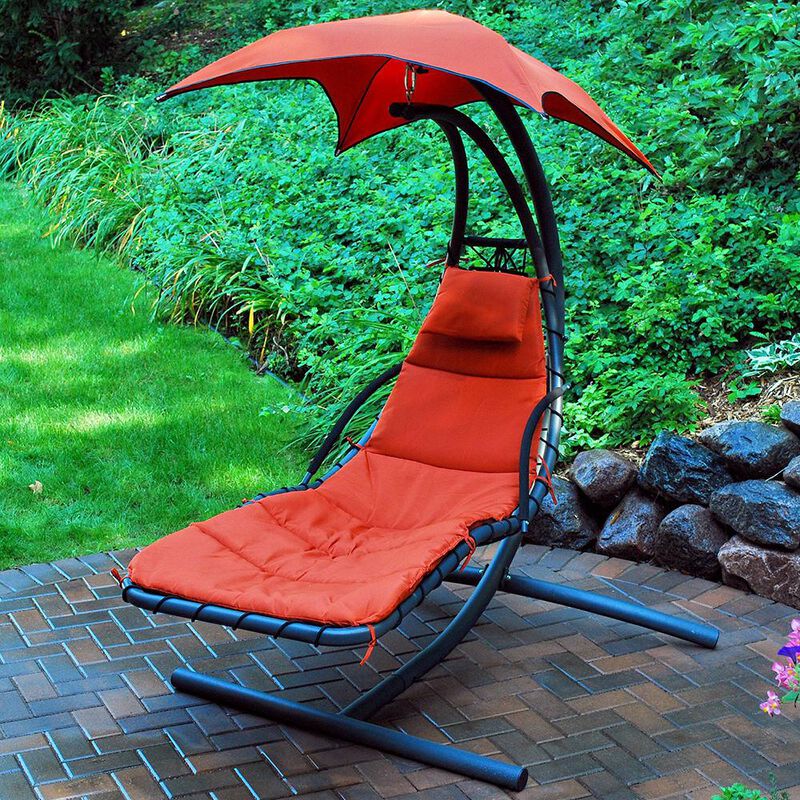 Cloud 9 Hanging Chaise Lounger, Orange image number 1