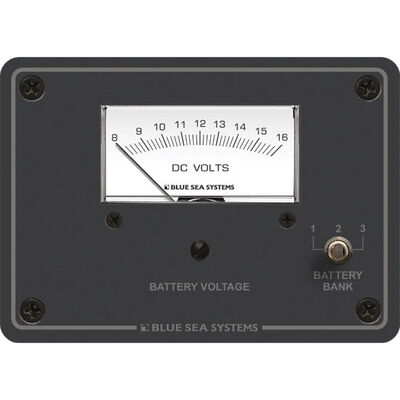 Blue Sea Systems DC Analog Voltmeter Panel, 8 - 16V DC
