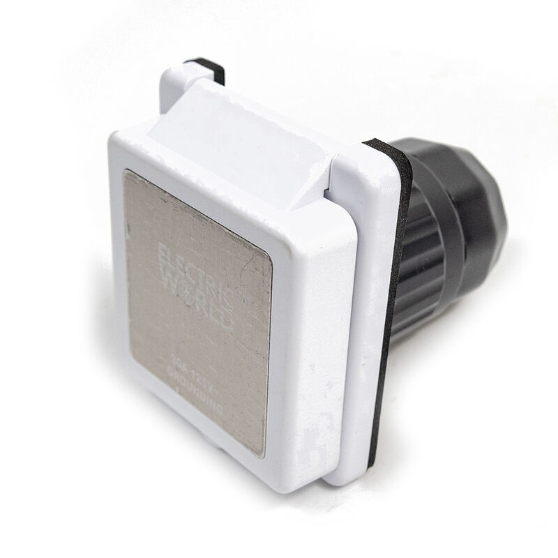  Electric World 30A RV Inlet in White w/Stainless Steel Cover image number 3