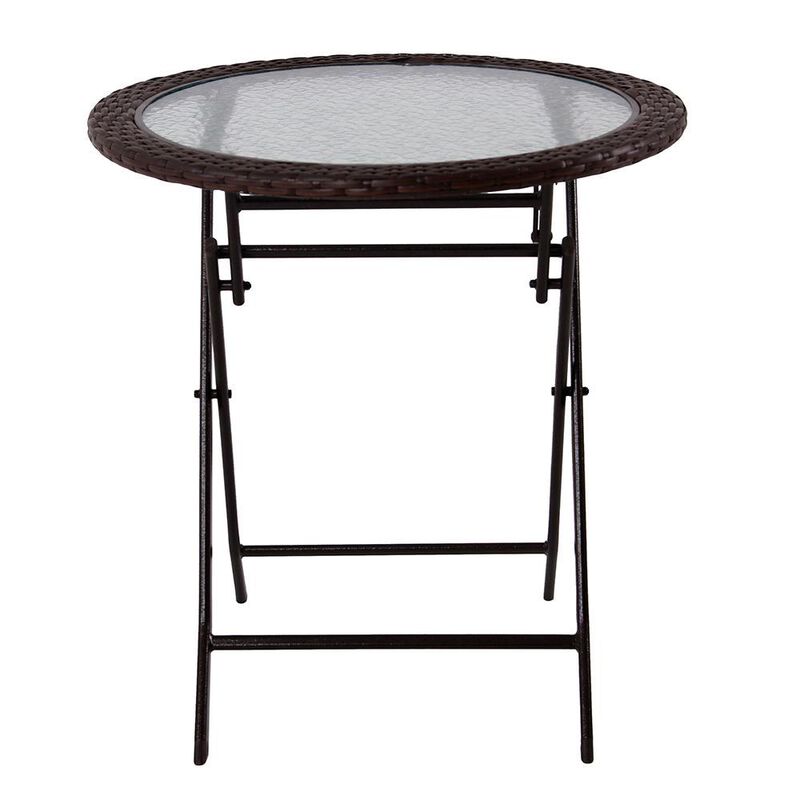 Folding Rattan Table, 26.7" image number 2
