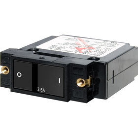 Blue Sea Systems A-Series Flat Rocker Switch Circuit Breaker, Single Pole 2.5A