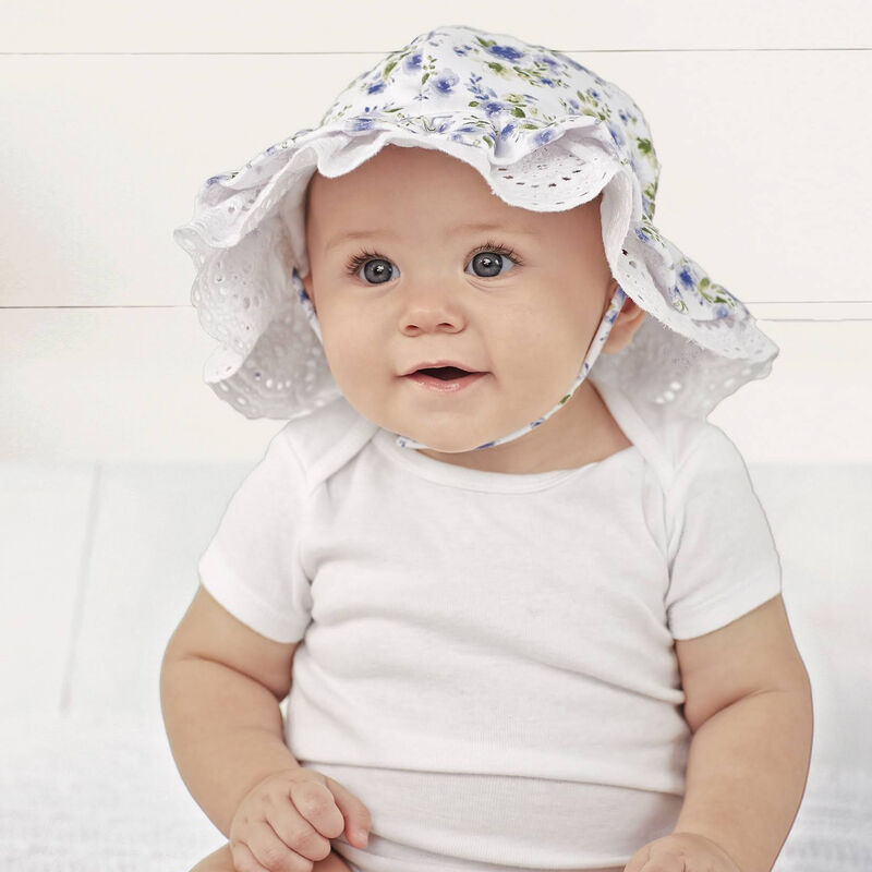 Mud Pie Girls' Floral Eyelet Sun Hat image number 2