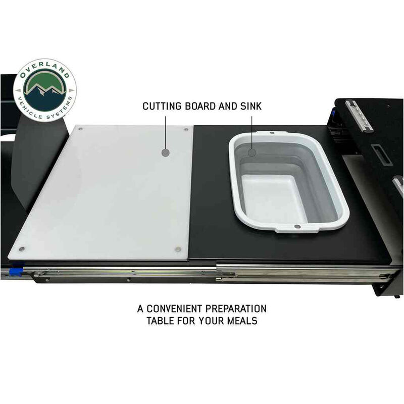 Overland Vehicle Systems Camp Cargo Box Kitchen with Slide Out Sink, Cooking Shelf, and Work Station image number 10