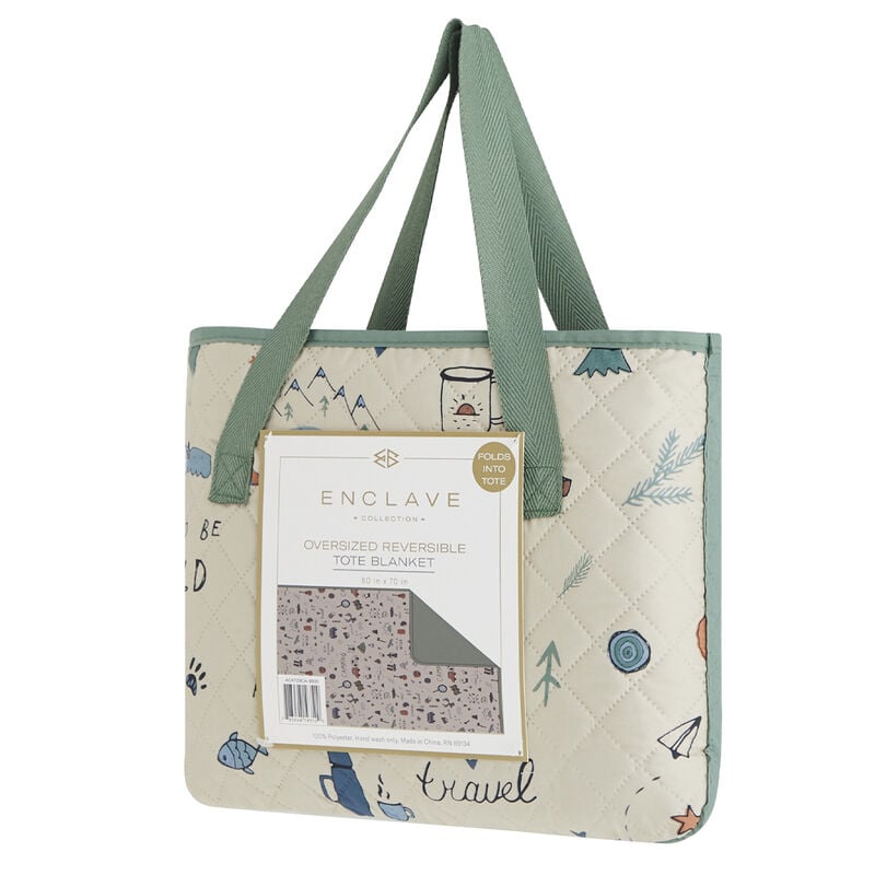 Enclave Oversized Reversible Tote Blanket, Camping image number 3