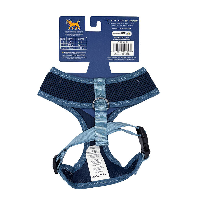 Life is Good Mesh Dog Harness, Medium, Blue image number 4