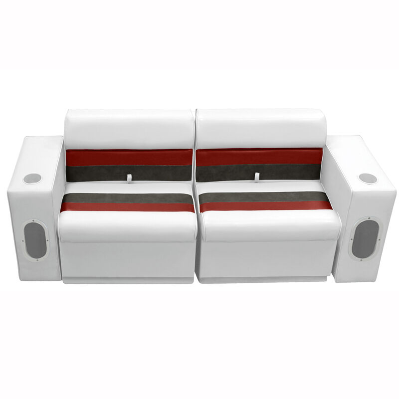 Deluxe Pontoon Furniture w/Toe Kick Base - Front Group 5 Package, White/Red/Char image number 1