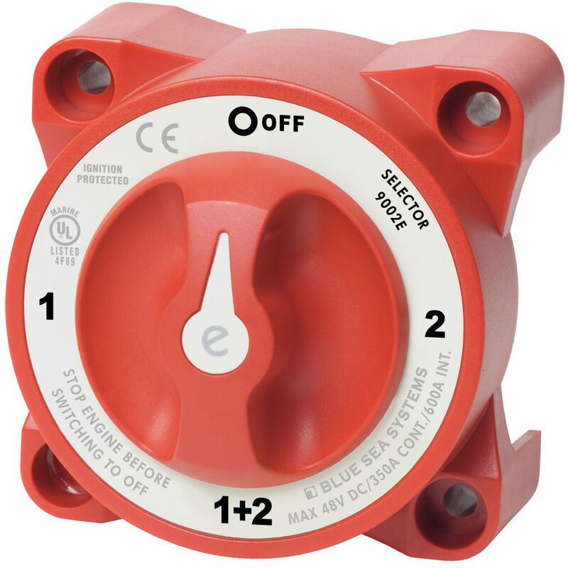 Blue Sea Systems e-Series 9002e Selector 4-Position Battery Switch w/AFD image number 1