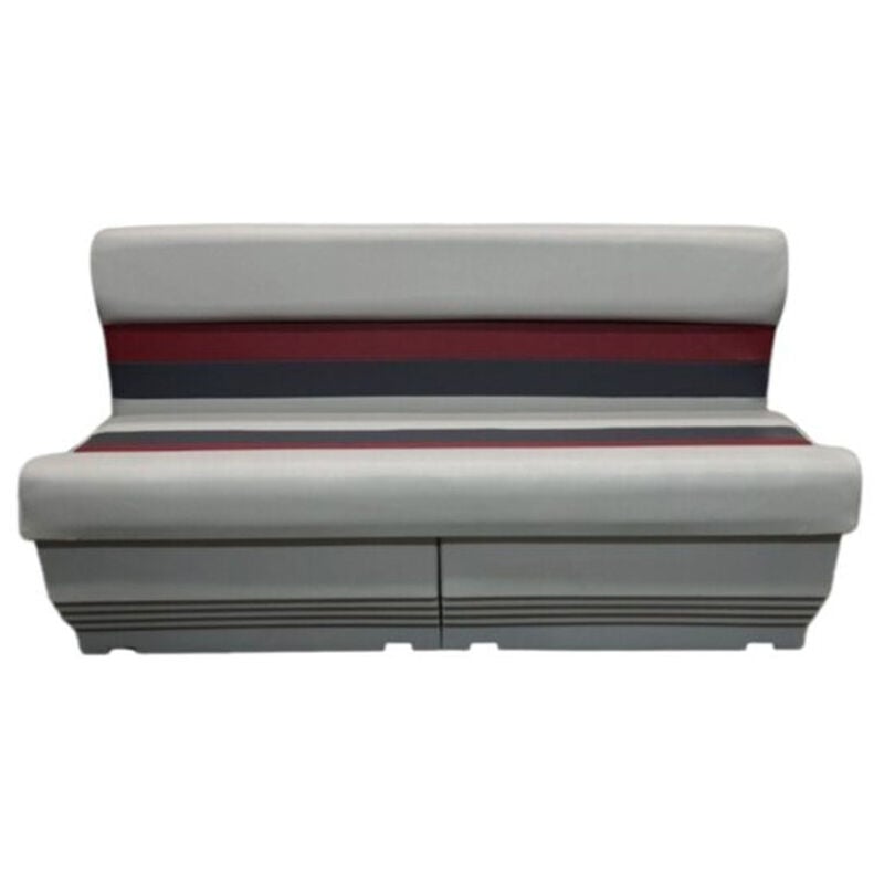Horizon Manufacturing Premium Series 55" Pontoon Bench Seat Cushion w/ 2 Bases - Gray/Red/Charcoal image number 2