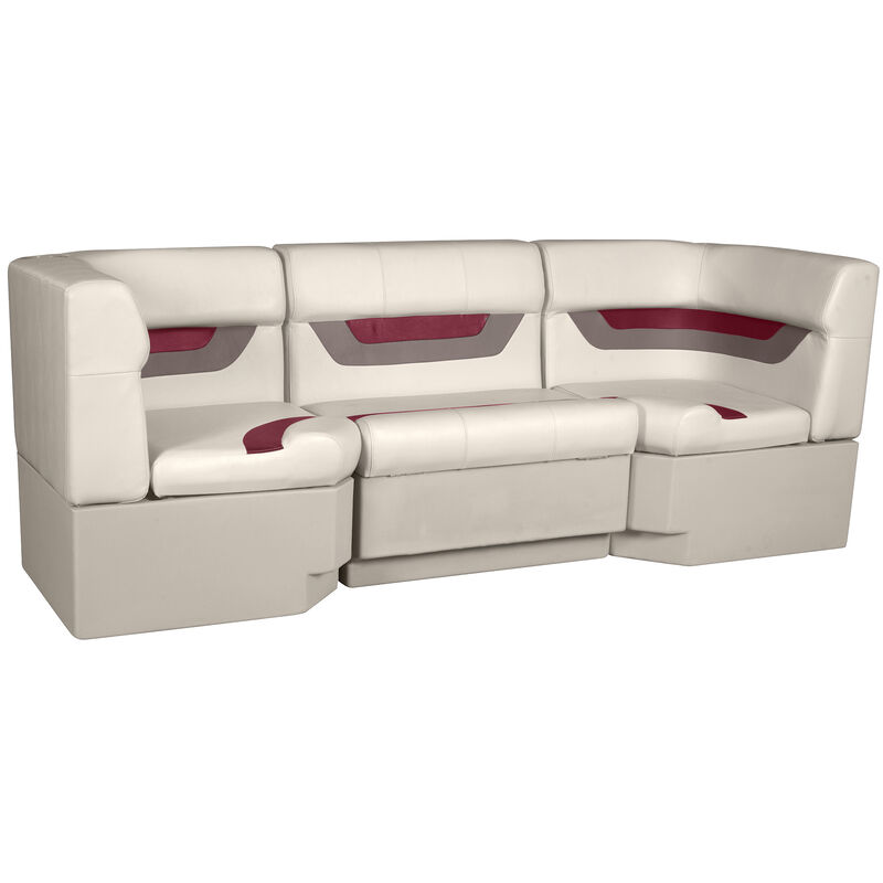 Designer Pontoon Furniture - 86" Rear Seat Package, Platinum/Dark Red/Mocha image number 1