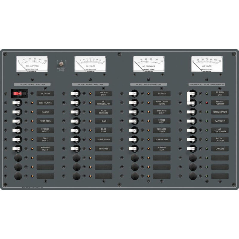 Blue Sea AC Main/DC Main Toggle Circuit Breaker Panel, Model 8095 image number 1