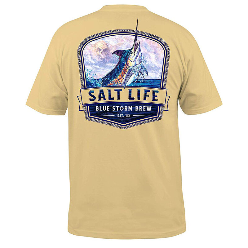 Salt Life Men's Blue Storm Brew Short-Sleeve Pocket Tee image number 1