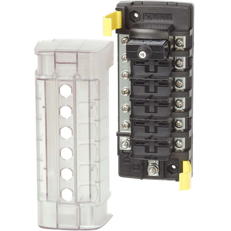 Blue Sea Systems ST CLB Circuit Breaker Block, 6 Position with Negative Bus image number 1