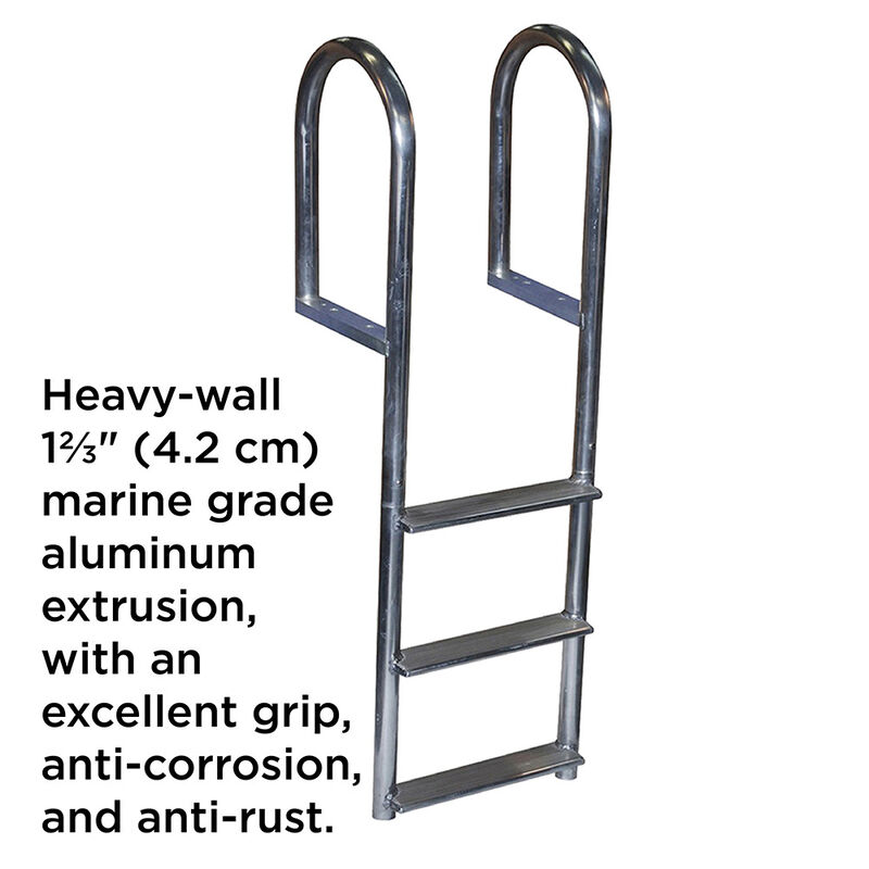 Dock Edge 5-Step Aluminum Fixed Ladder, Wide-Step image number 2