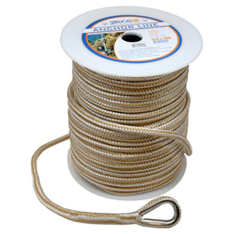 Sea-Dog Double Braided Nylon Anchor Line with Thimble, 3/8" x 150' image number 1