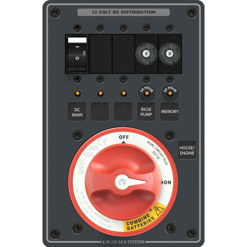 Blue Sea Systems DC Dual Battery Bank Management Panel image number 1