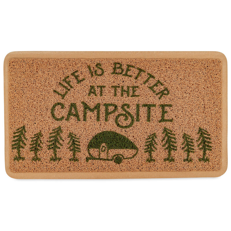 Camco "Life Is Better At The Campsite" Scrub Rug, Brown image number 1