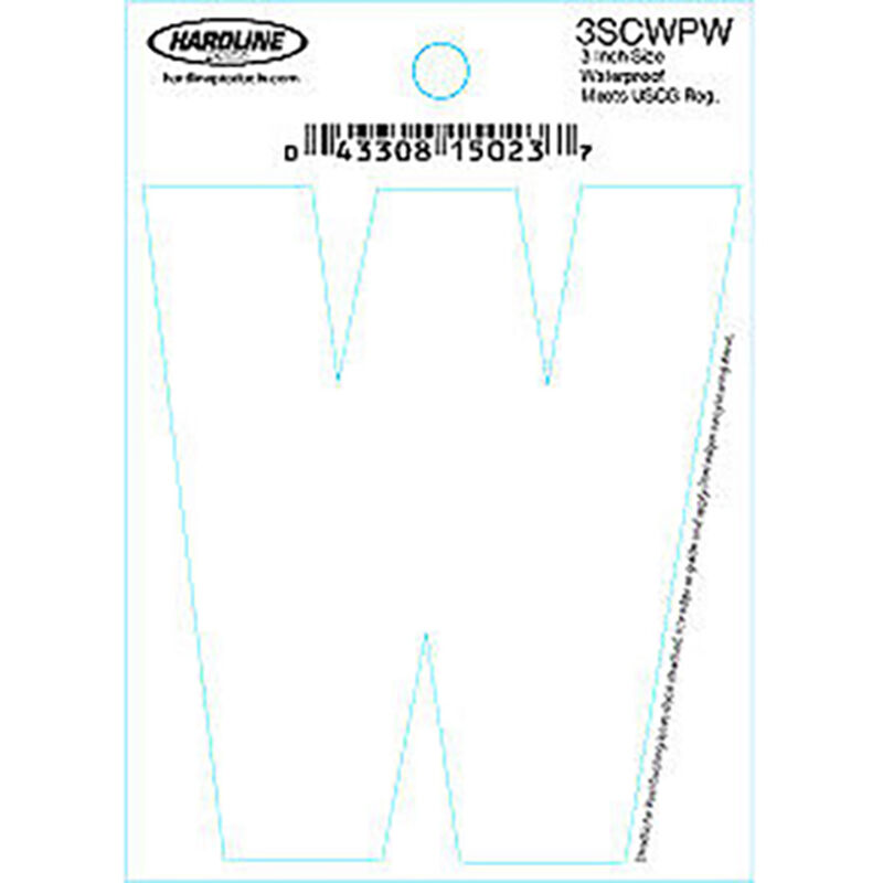 Hardline 3" Vinyl Boat Lettering 3SCWPW image number 1