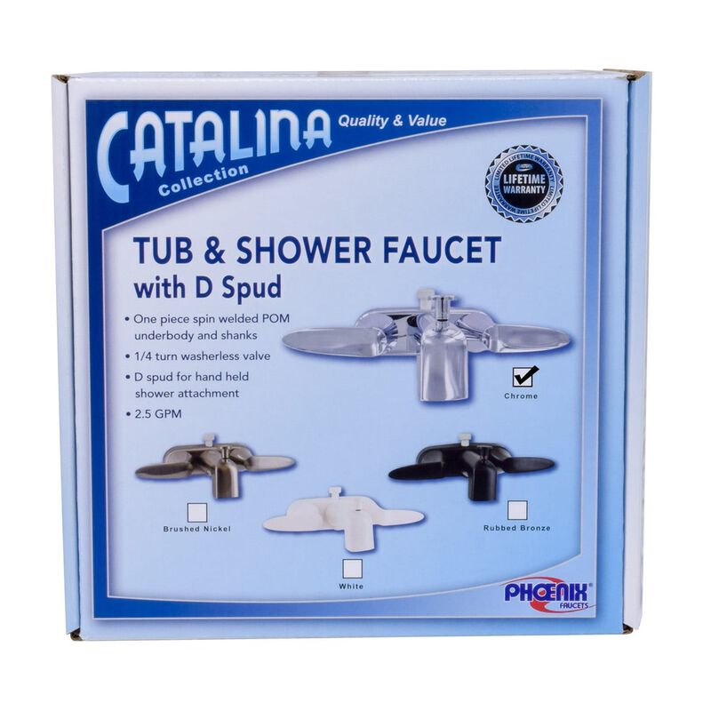Valterra Catalina Tub/Shower w/D Spud, Chrome Finish image number 4
