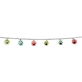10 Mini Paw Print Lights, 7'8"