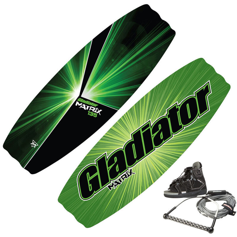 Gladiator Matrix Wakeboard Package With Clutch Bindings And Rope image number 1