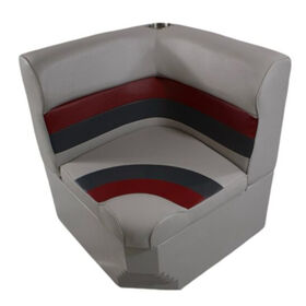 Horizon Manufacturing Premium Series Pontoon Radius Corner Cushion Set w/ Base - Gray/Red/Charcoal