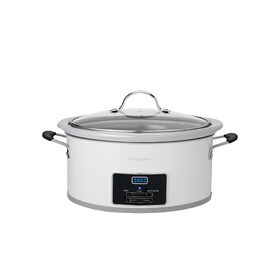 Betty Crocker 6-Quart Oval Digital Slow Cooker, White