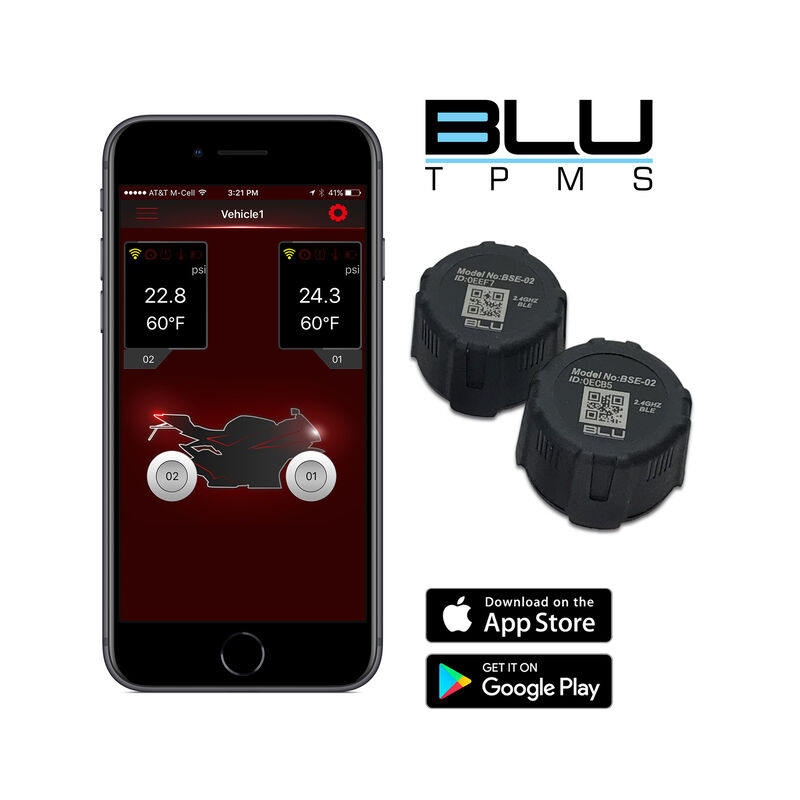 BLU Tire Pressure & Temperature Monitoring System, External Sensor, 1-100psi, Set of 2 image number 2