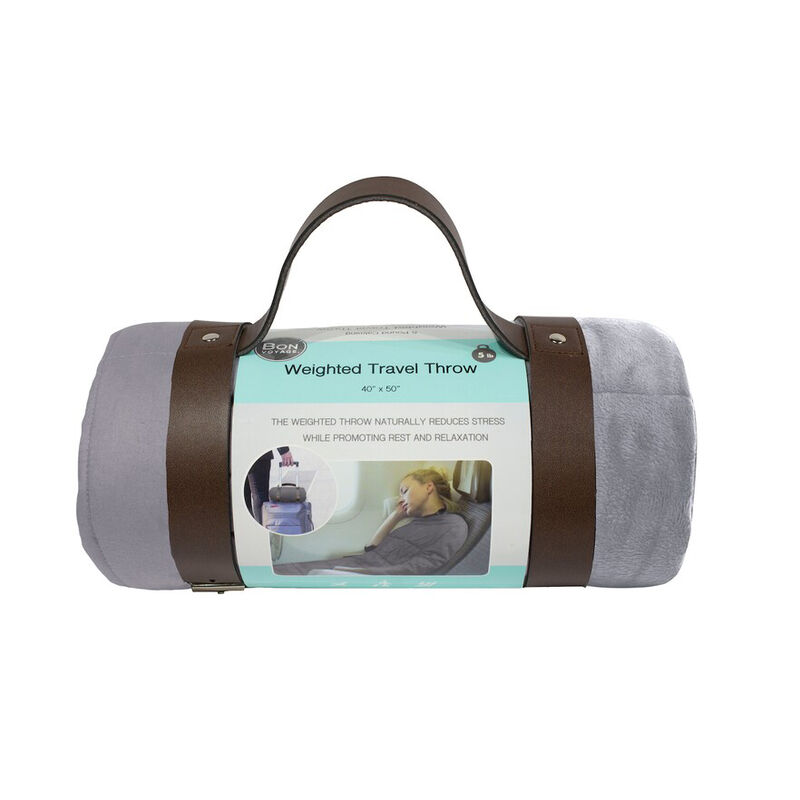 Bon Voyage 5-lb. Reversible Weighted Travel Throw, 40" x 50", Gray image number 4