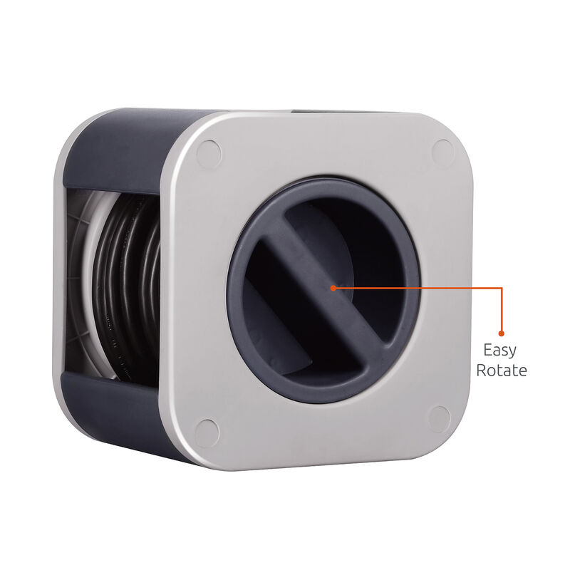 Link2Home Cord Reel 25' Extension Cord with 4 Power Outlets, Gray, 2-Pack image number 3