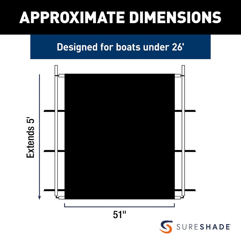 SureShade PTX Power Shade - 51" Wide - Stainless Steel - Navy image number 3