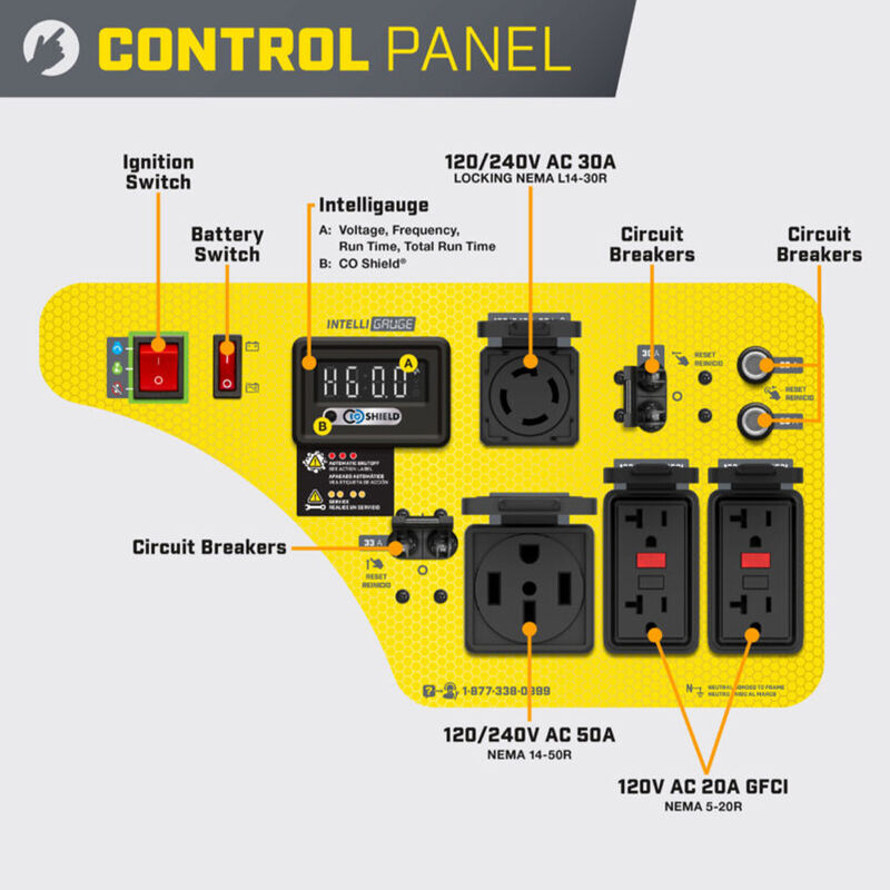 Champion 8000-Watt Wireless Start Generator with CO Shield image number 5