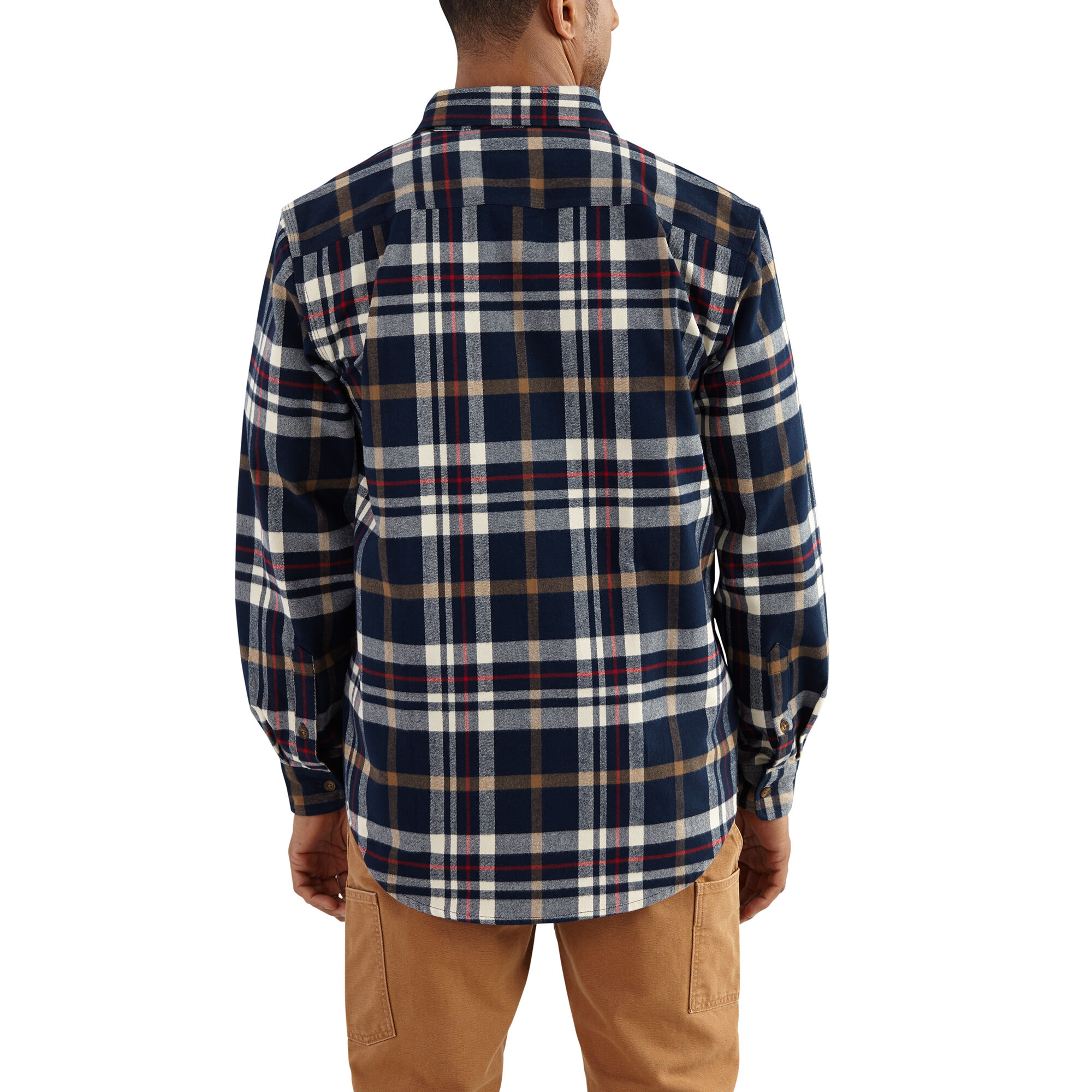 carhartt men's hubbard plaid long sleeve button down shirt