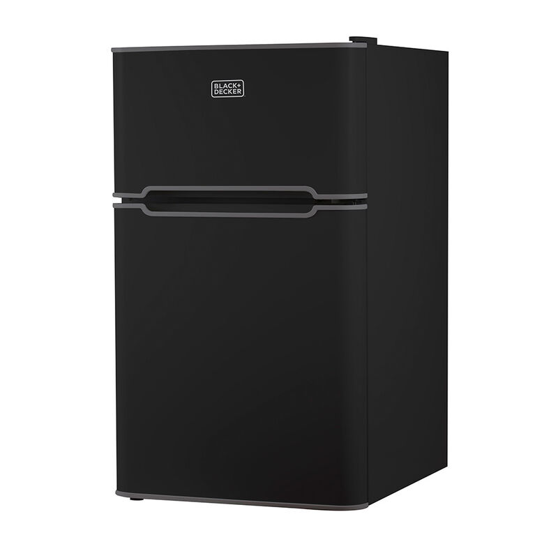 Black+Decker 3.1 cu. ft. 2-Door Mini Fridge with Freezer, Black image number 2