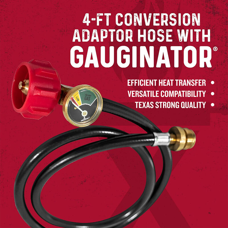 FIREDISC 4 ft. Conversion LP Adapter Hose with Gauginator image number 6