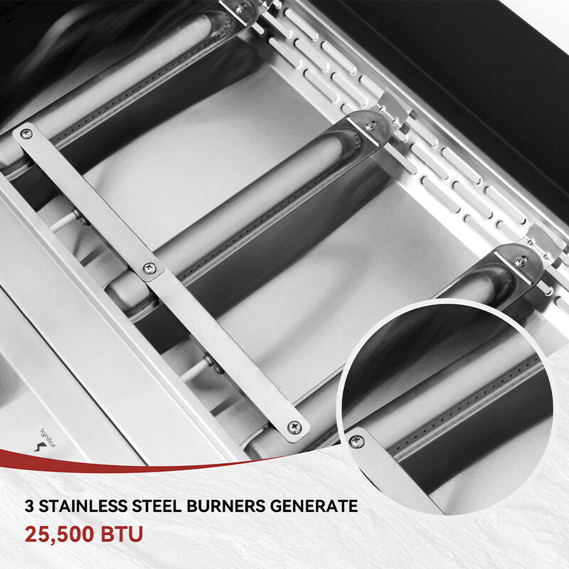 Royal Gourmet 24" Portable 3-Burner Tabletop Gas Griddle image number 9