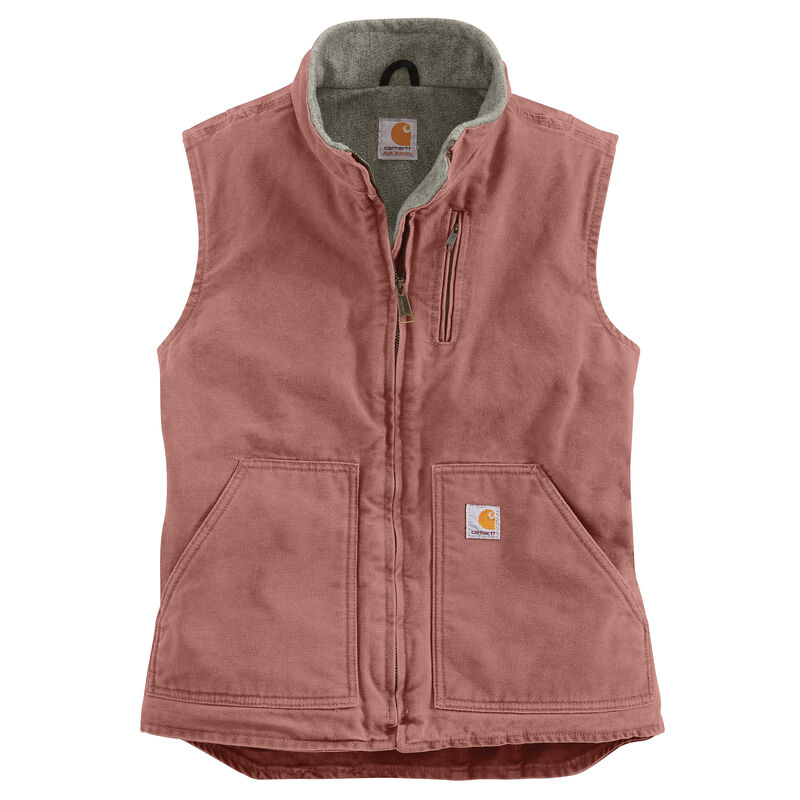 Carhartt Women's Sandstone Sherpa-Lined Mock-Neck Vest image number 5