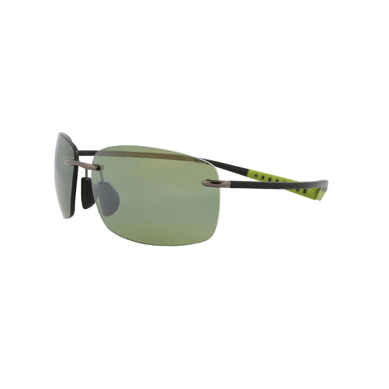 Maui Jim Core Sunglasses with Titanium Shield/Wrap Frame, Gunmetal/Green