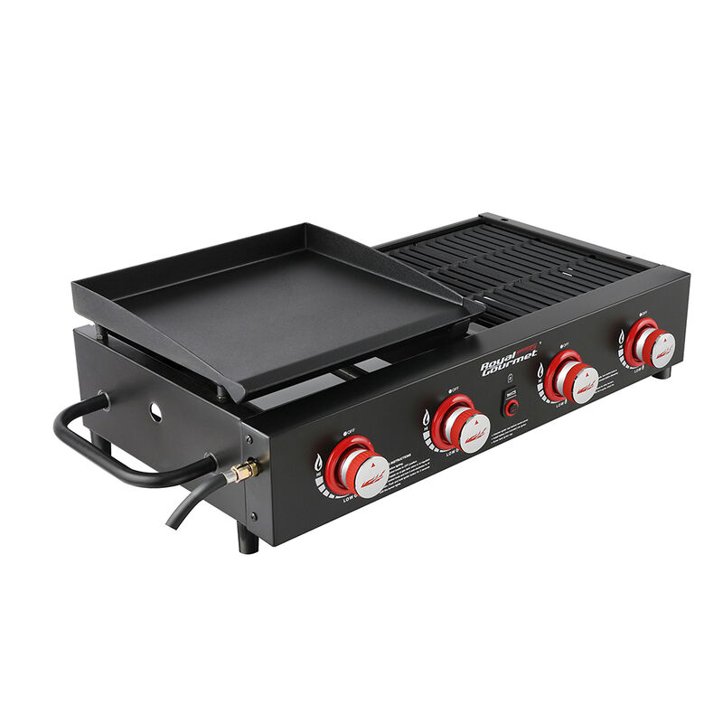 Royal Gourmet Portable 4-Burner Tabletop Gas Griddle and Grill Combo image number 2