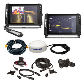 Lowrance Elite FS 12 BOAT in A BOX with Active Imaging 3-in-1 - 2 Displays, TD, GPS Antenna, Starter Kit, 25' Ethernet Cable