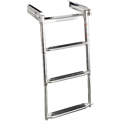 Overton's Slide-in 3 Step Telescopic Stainless Steel Swim Platform Ladder