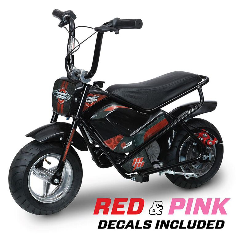 Classic e-Mini Bike with Red and Pink Decals image number 1