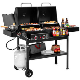 Royal Gourmet ZH3005 2-Burner Gas + Charcoal Combo Grill with Side Burner