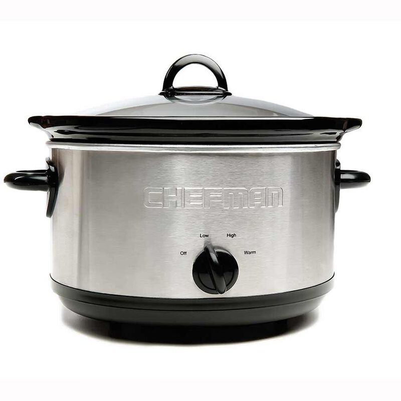 Chefman 6 qt. Round Stainless Steel Slow Cooker image number 1