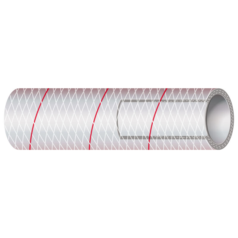 Shields 1/2" Polyester-Reinforced Red-Tracer Tubing, 25'L image number 1
