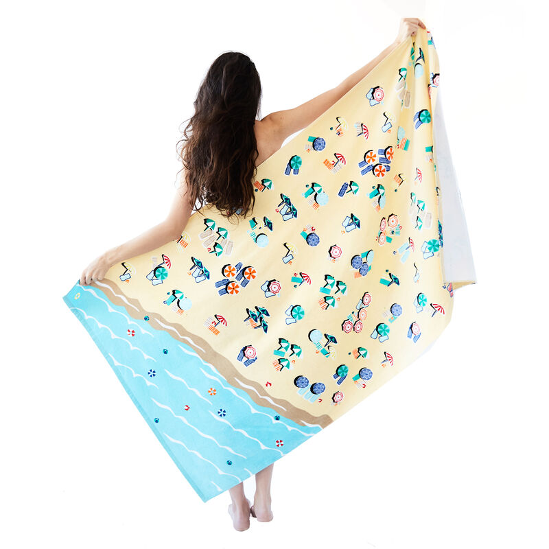 Printed Village Beach Towel image number 6