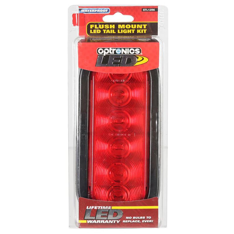 LED 6" Oval Stop/Turn/Tail Light with Grommet and Plug; Red, Sealed; 6 Diodes image number 3
