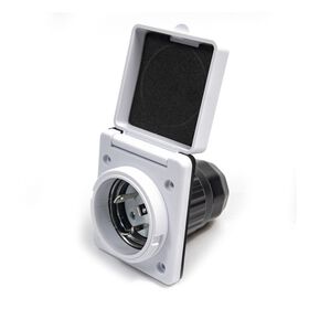  Electric World 30A RV Inlet in White w/Stainless Steel Cover