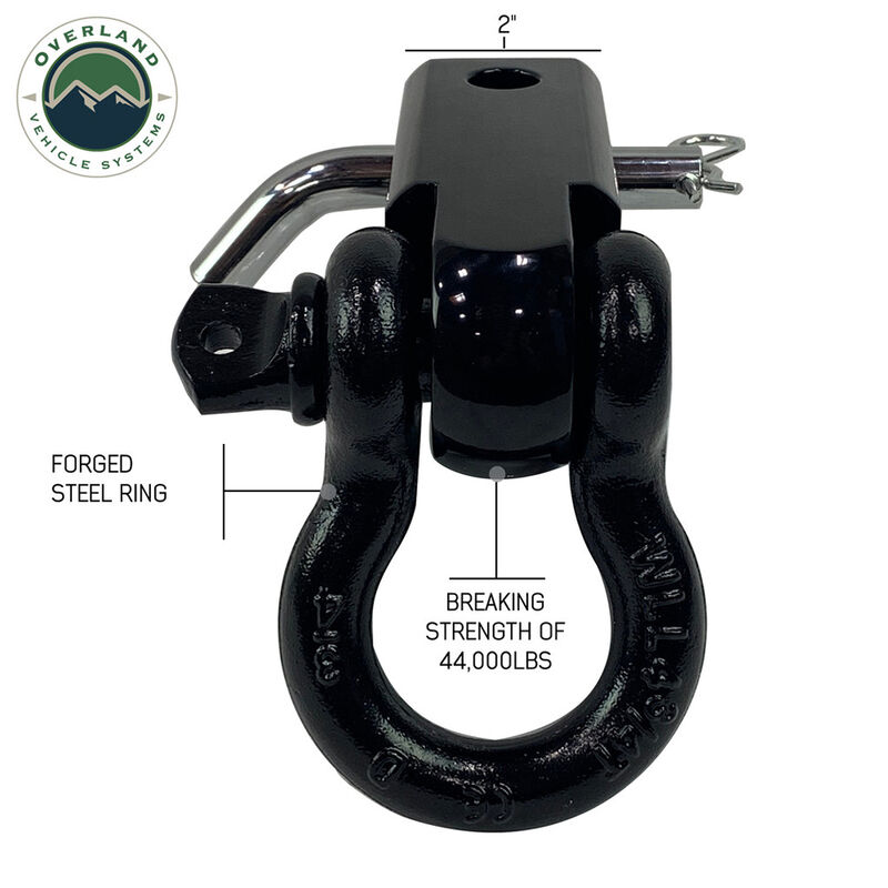 Overland Vehicle Systems Receiver Mount Recovery Shackle, 3/4", 4.75 Tons image number 4