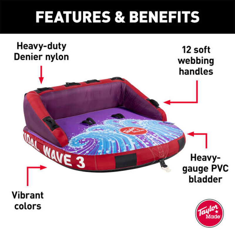 Taylor Made Tidal Wave 3-Person Towable Tube image number 2